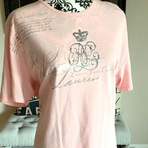 Lauren Jeans Co Peony Pink TShirt SZ 1X